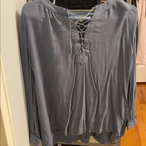 Madewell Breeze Balloon-Sleeve Peasant Top